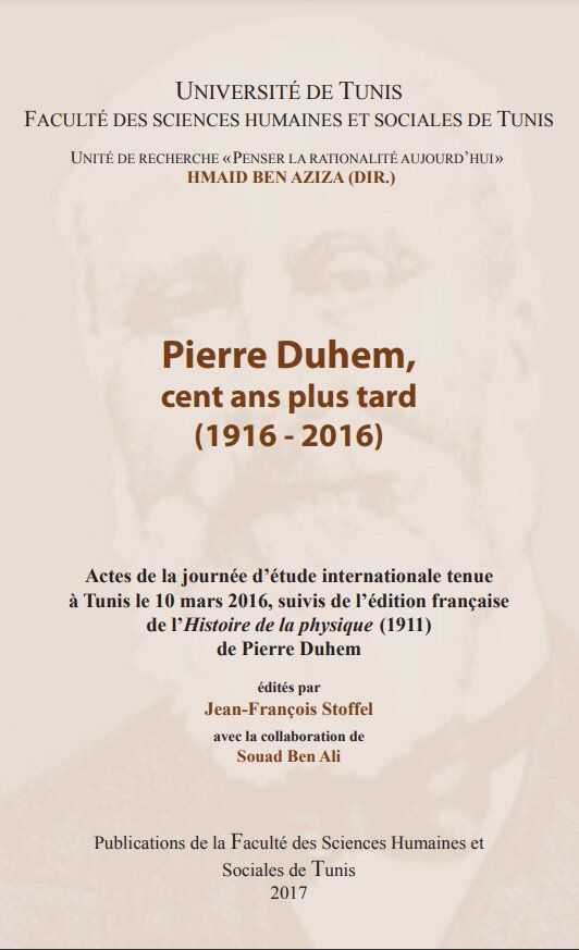 Pierre Duhem, cent ans plus tard (1916-2016)