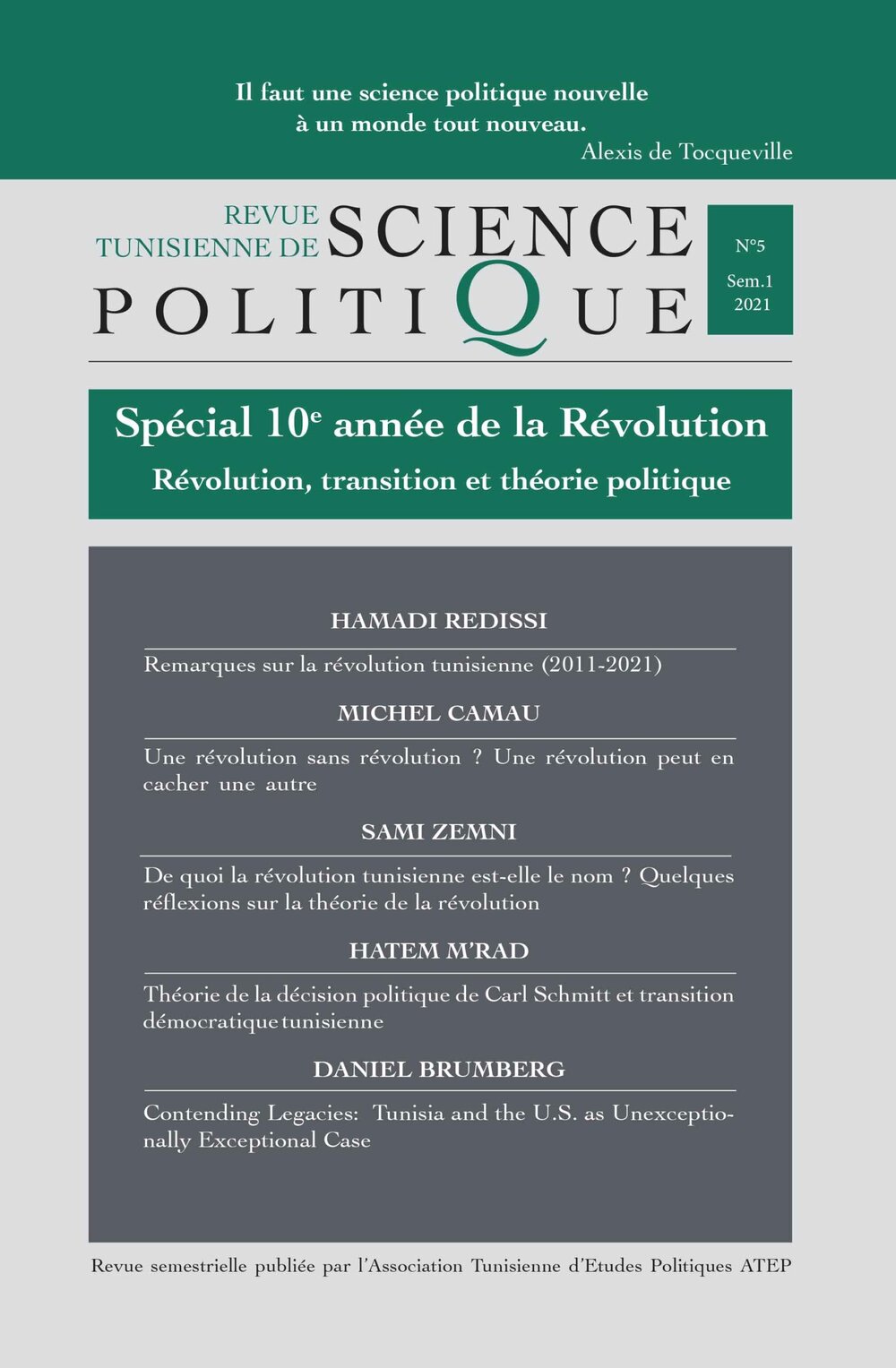 Revue Tunisienne de Science Politique Vol.5/N°5
