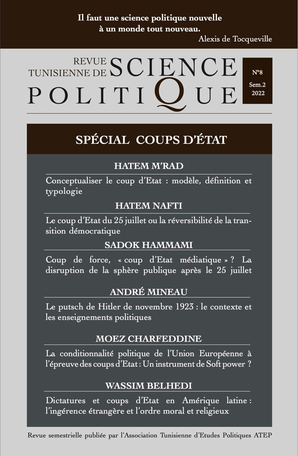 Revue Tunisienne de Science Politique N°8