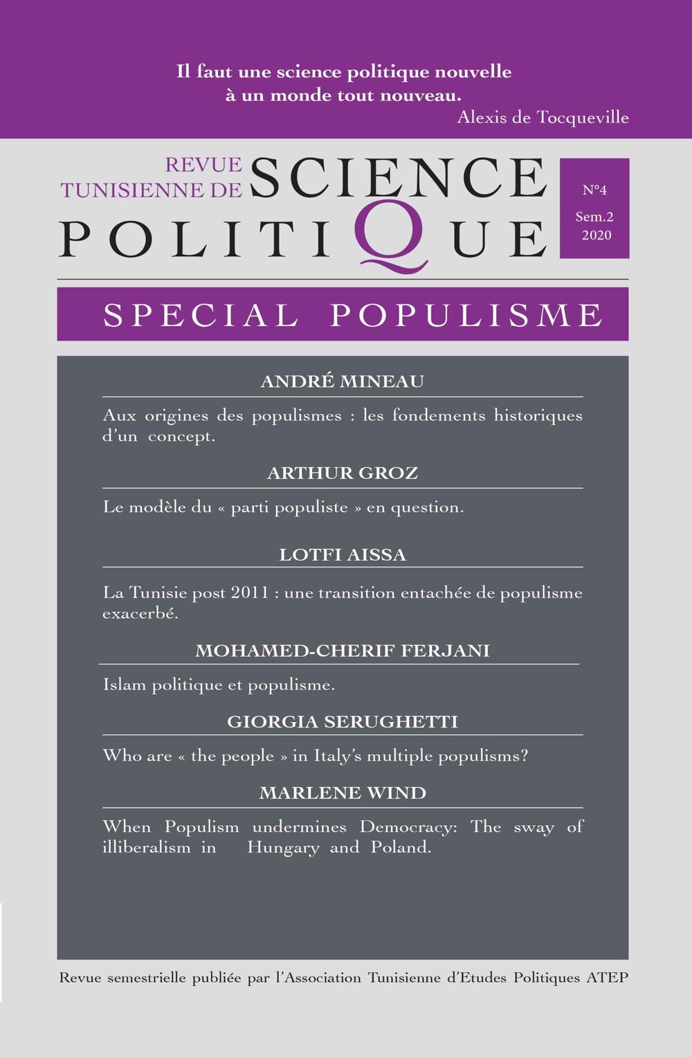 Revue Tunisienne de Science Politique Vol.4/N°4